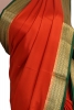 Classic Contrast Pure Mysore Crepe Silk Saree